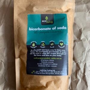 Brown paper bag of bicarbonate of soda